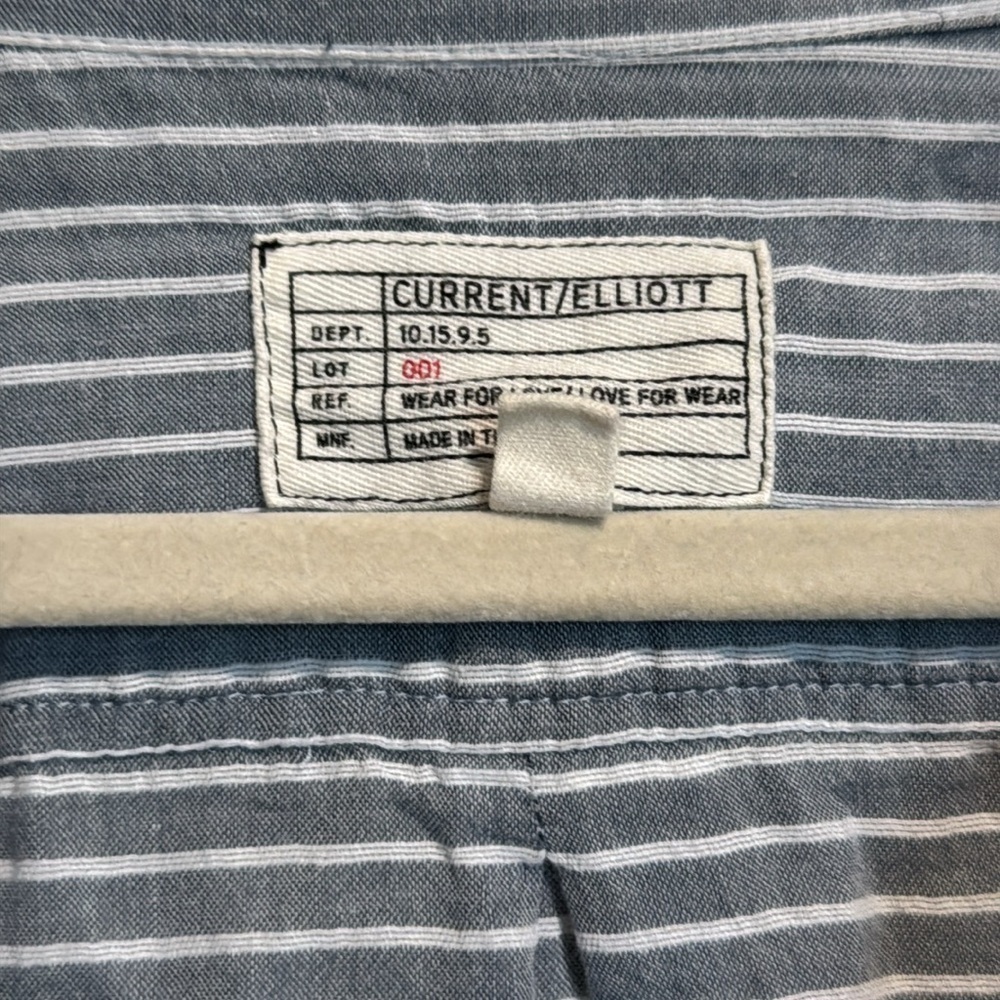 Current/Elliott Blue Striped Shirt size 1 - Picture 3 of 6